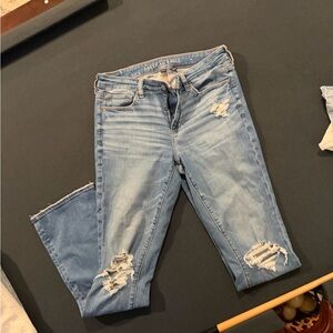 Blue Distressed Women's Jeans